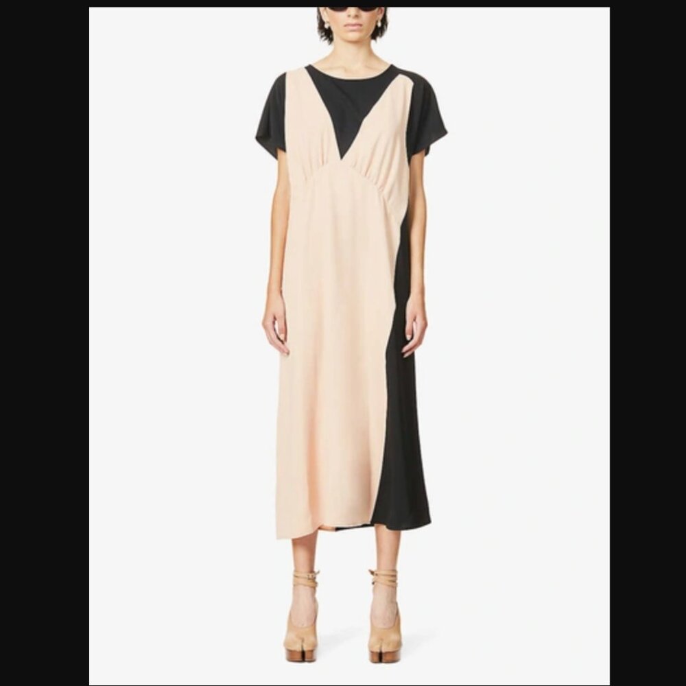 Margiela Two-Tone Black Midi Dress